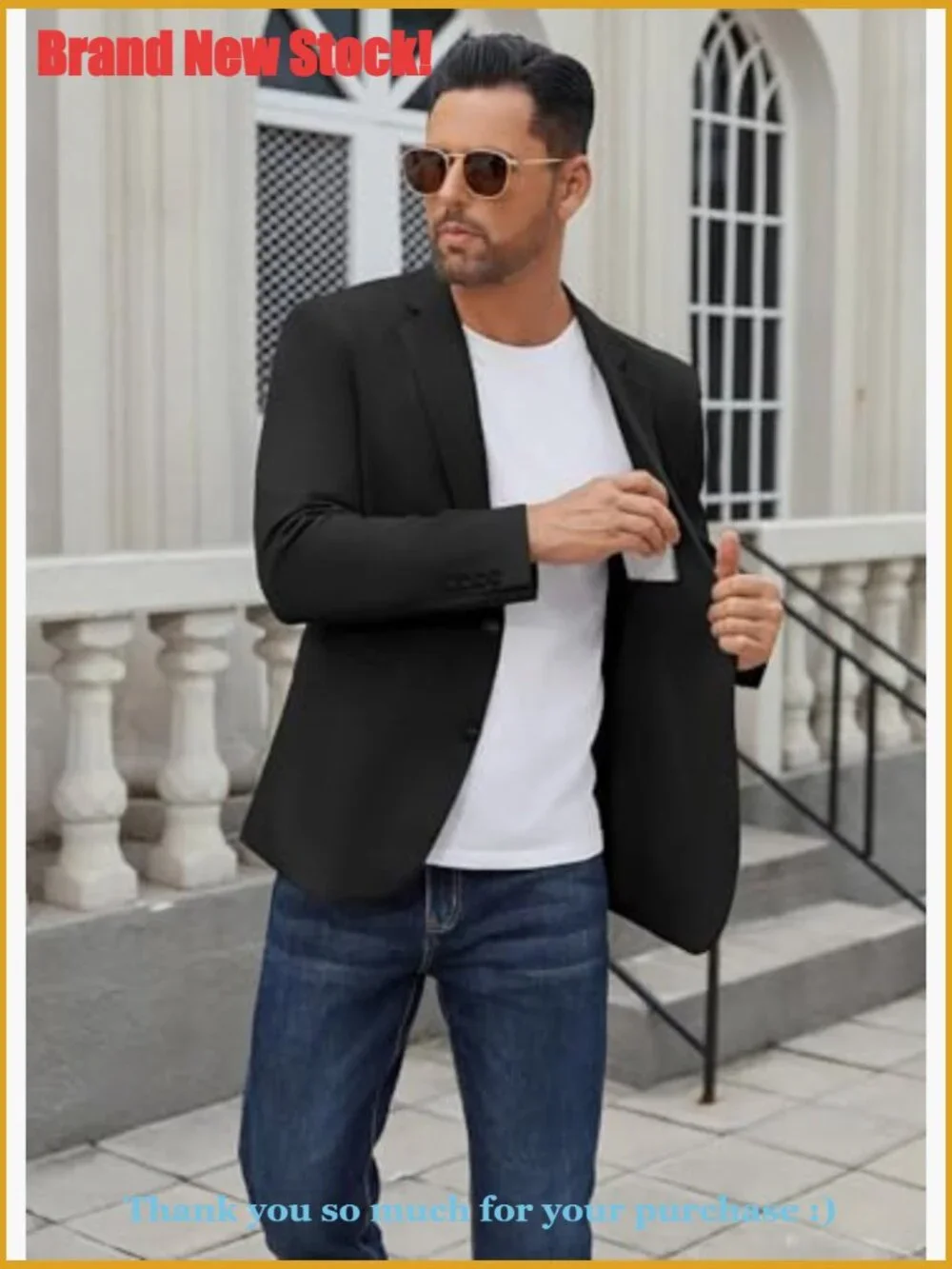 Lightweight Sport Coat Regular Fit Two Button Blazer Polyester Blend - Picture 4 of 7